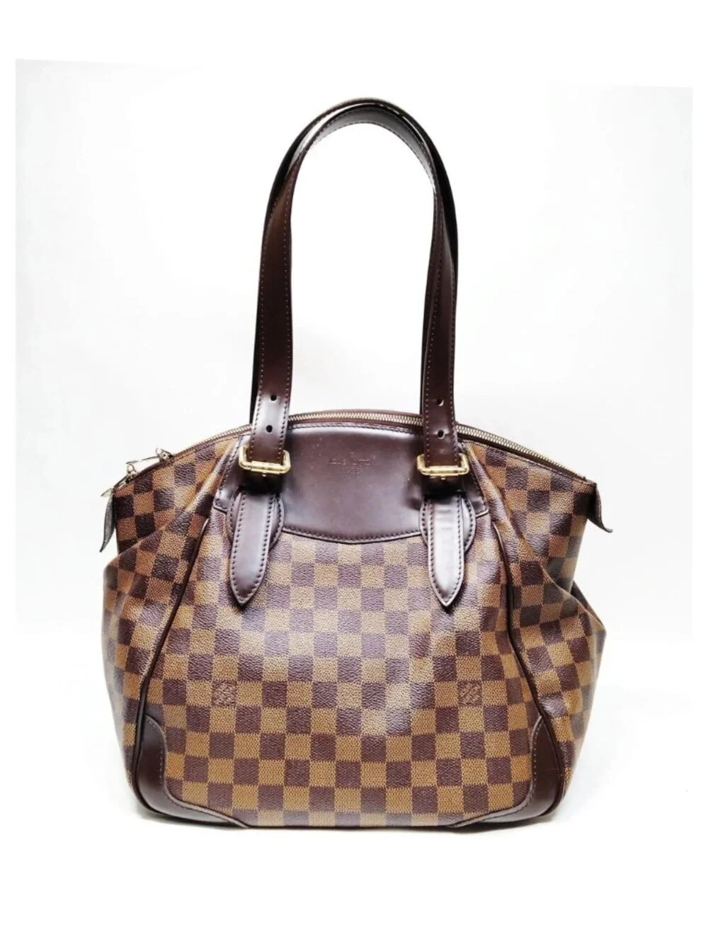 Authentic Louis Vuitton Verona MM Damier Ebene Shoulder Tote Handbag Brown